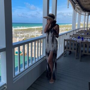 Beach Bunny Black and Cream Maxi Dress